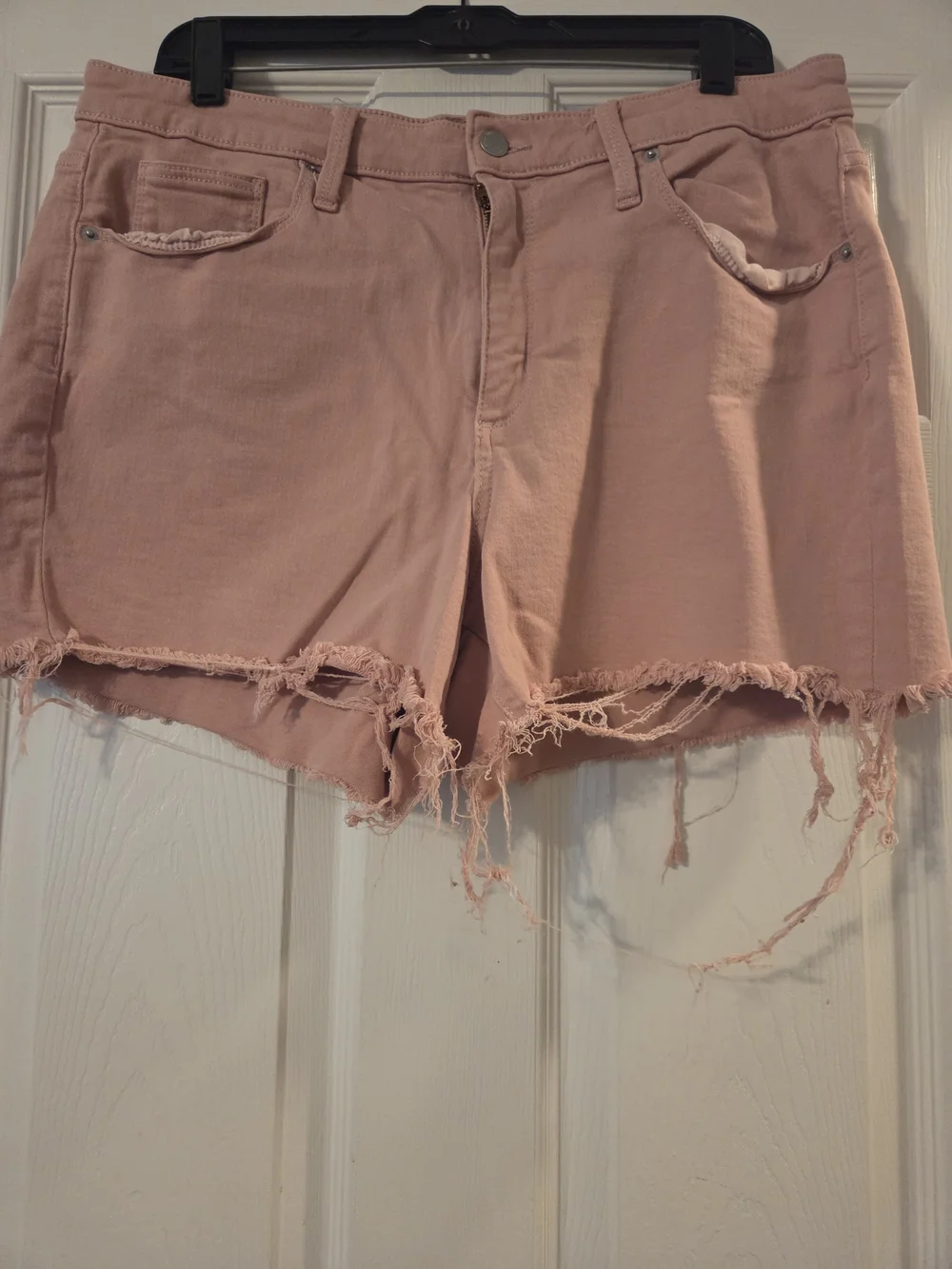 Women’s Distressed Pink Denim Shorts